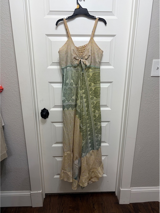 India Boutique Dresses & Skirts - Natural Life inspired India Boutique Bohemian Patchwork Maxi Dress Tie Front